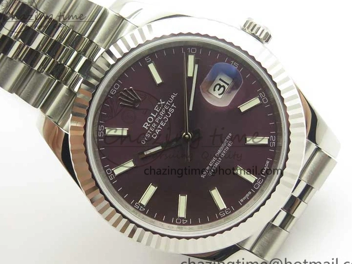 MiroTime 0215 DateJust 126334 SS REF 1:1 Best Edition Purple Dial Stick Markers on New version Jubilee Bracelet A TopPick 3422